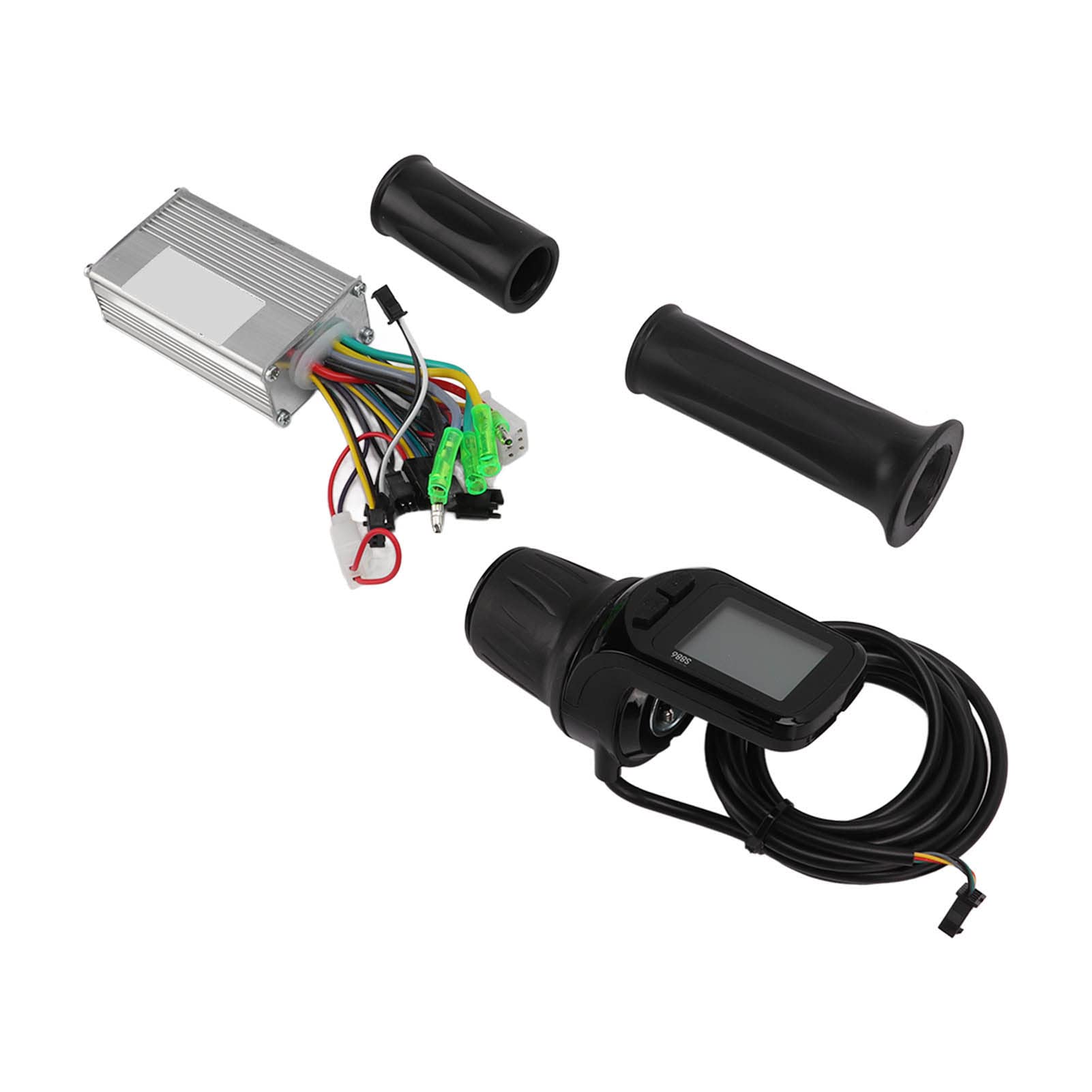 Controlador de Motor sin escobillas con Pantalla LCD, 48/60V 350W Motor 886 Panel de Pantalla LCD con empuñaduras giratorias de Repuesto
