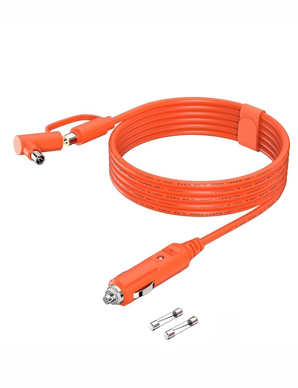 Cabo Carregador Automotivo Tonton 12 V/24 V com Plugue DC7909 e DC8020, 2 m, 14 AWG, 15 A