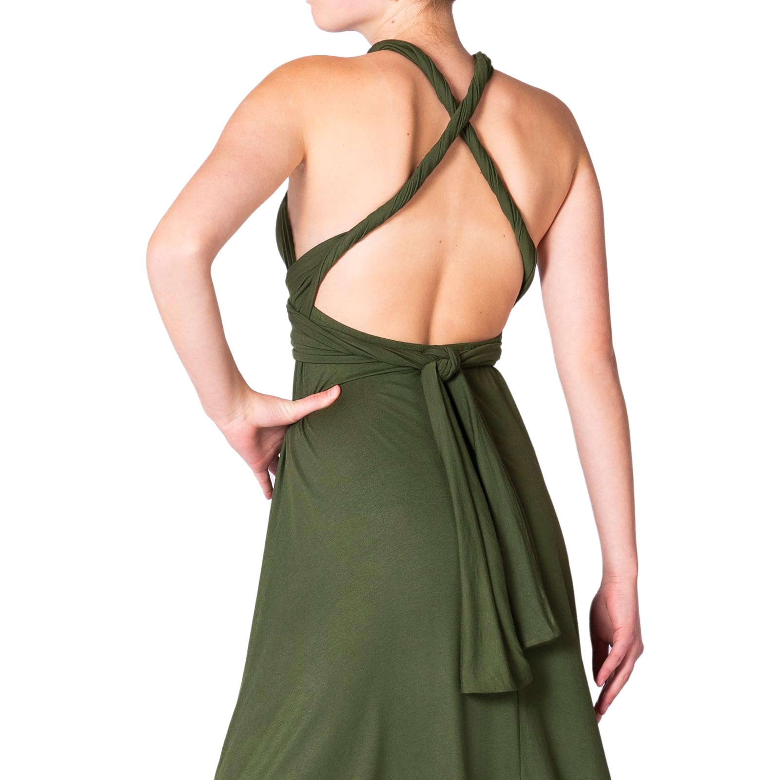 PANASIAM Abito Maxi Infinity KOVA - Abito da Sera da Donna, Abito Lungo da Ballo, Abito a Portafoglio con Collo Alto, Senza Schienale - Festa Festival