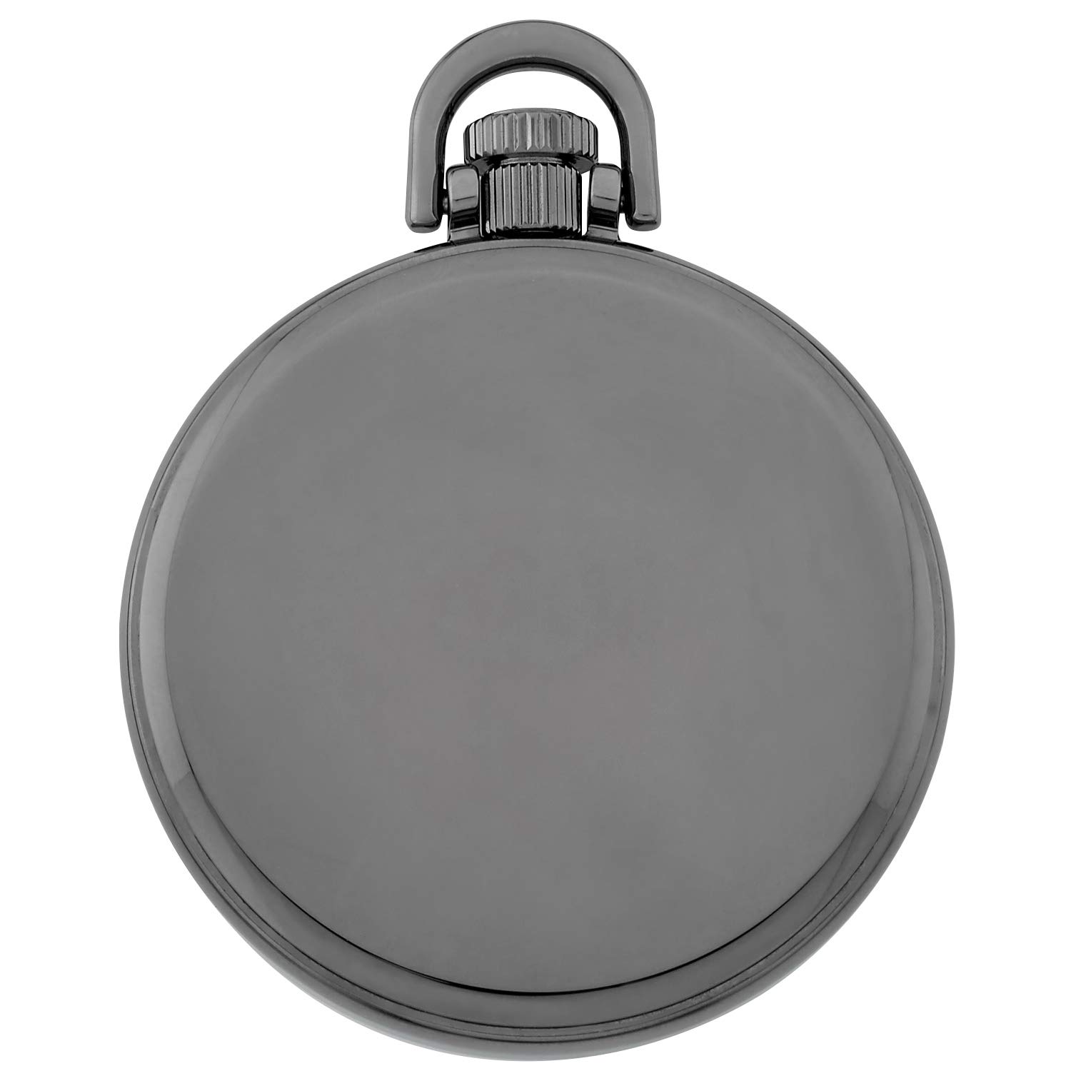 Gotham GWC14108BBK Herren-Taschenuhr aus Edelstahl, mechanisch, mit Handaufzug, Eisenbahn-Stil, Militär