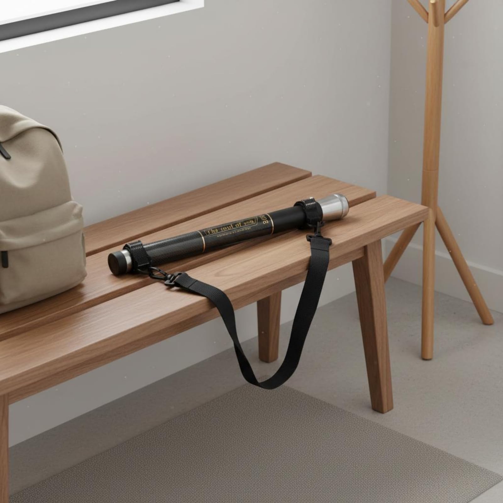LOVIVER Kescherstange Teleskop Kescher Griff, 2. Generation Schwarz 9M Nackte Rute + Gurt