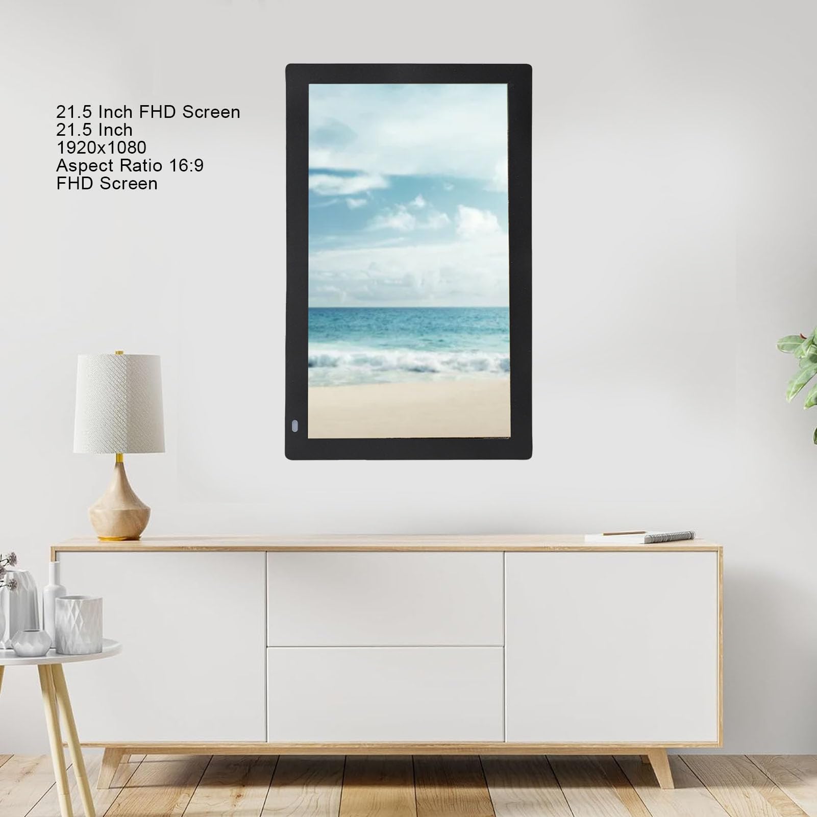 Bewinner Cadre Photo Numérique 14 Pouces, Cadre Photo Numérique WiFi avec 32 Go de Stockage, écran LED FHD 1366 X 768, Table et Montage Mural, Partagez Instantanément des Photos ou des (Prise UE)