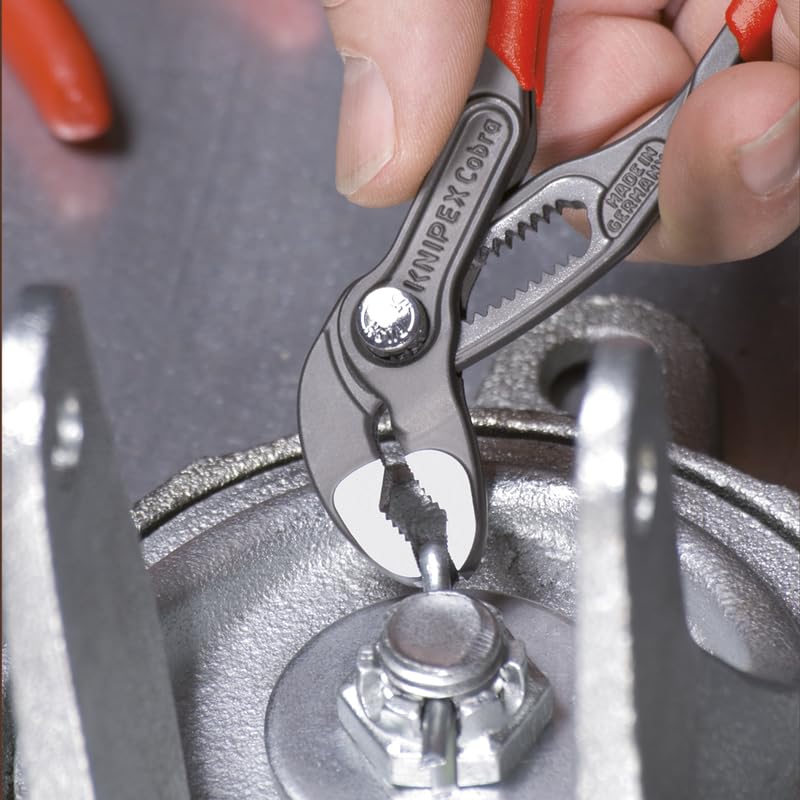 Image of KNIPEX Cobra Water Pump Pliers (Plastic Grip, Red, 125 mm)
