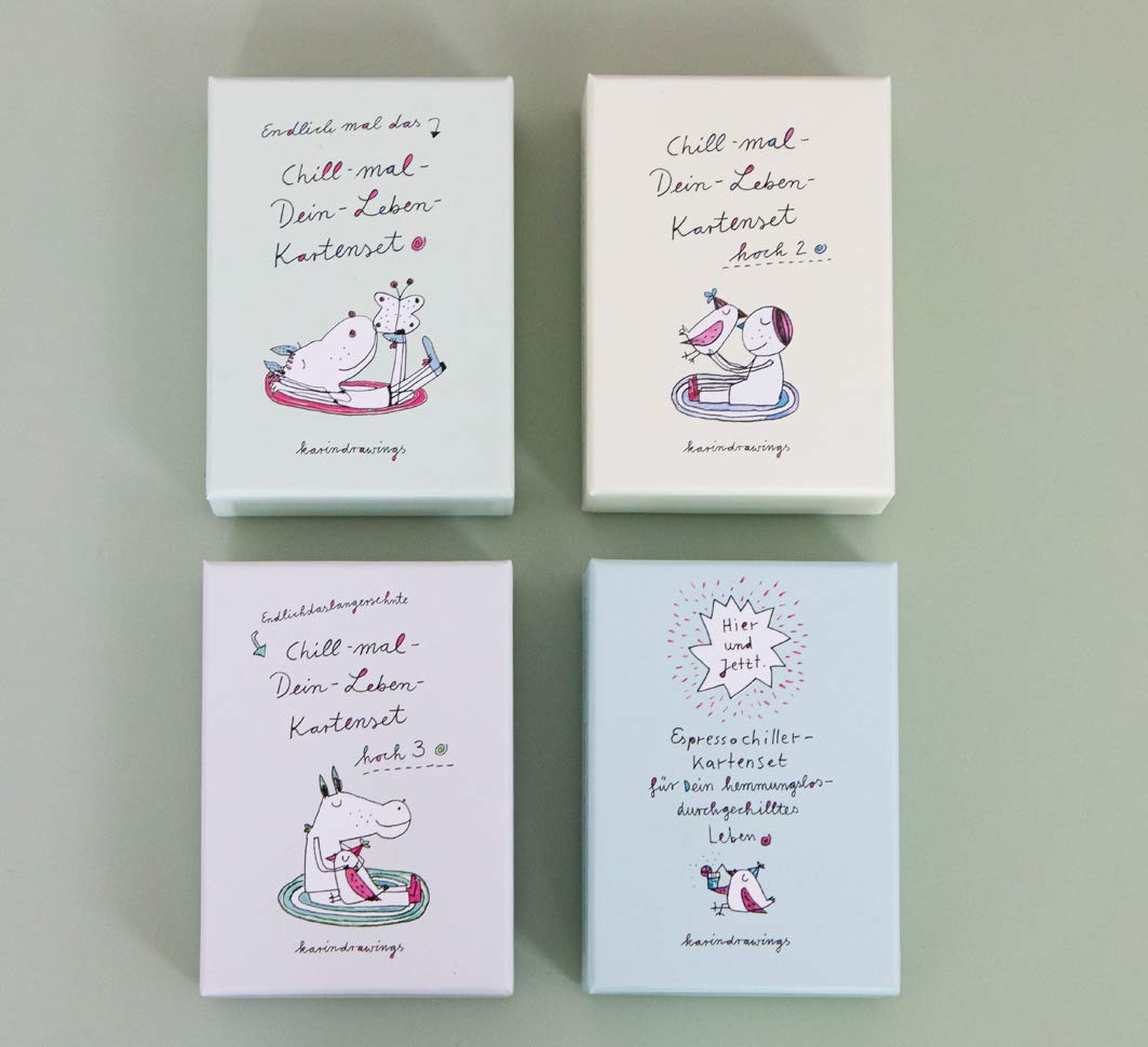 Chill-mal-Dein-Leben Kartenset 1-4 NEU - Entspannungskarte, 4x6 inches, Elegant, Relaxed