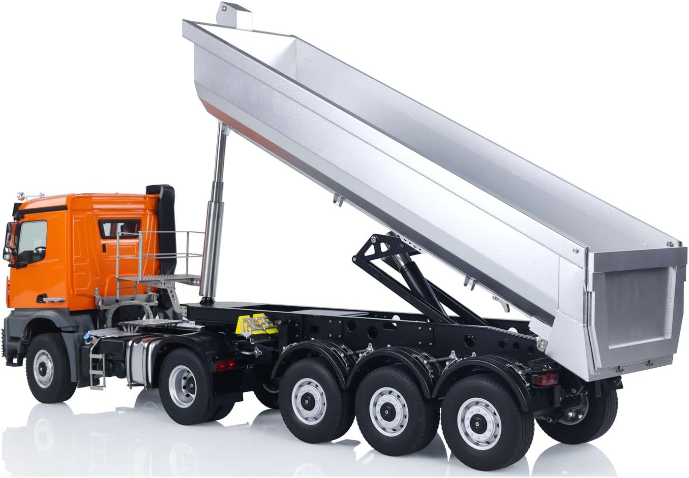 Kabolite 1/14 4X4 RTR Car RC Tractor Truck 3Axles Electric Lifting Dump Trialer Hobby Grade Model(Orange)