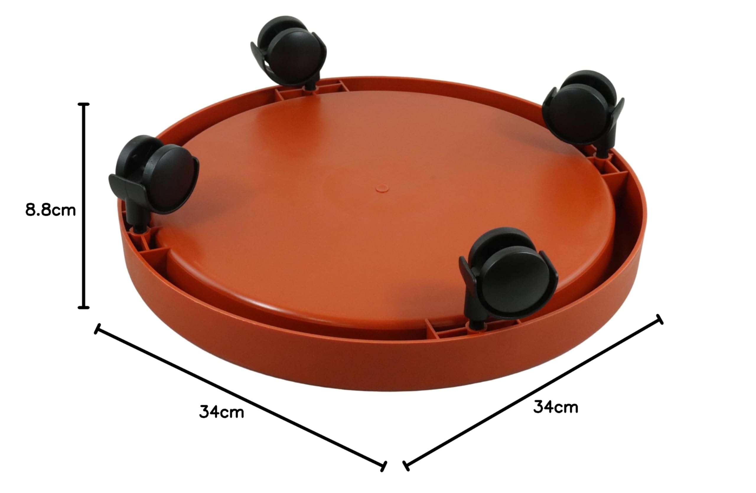 Dörner + Helmer Rolka do roślin, okrągła, średnica 34 cm, nośność 35 kg, kółka skrętne, do użytku wewnątrz i na zewnątrz, brązowy