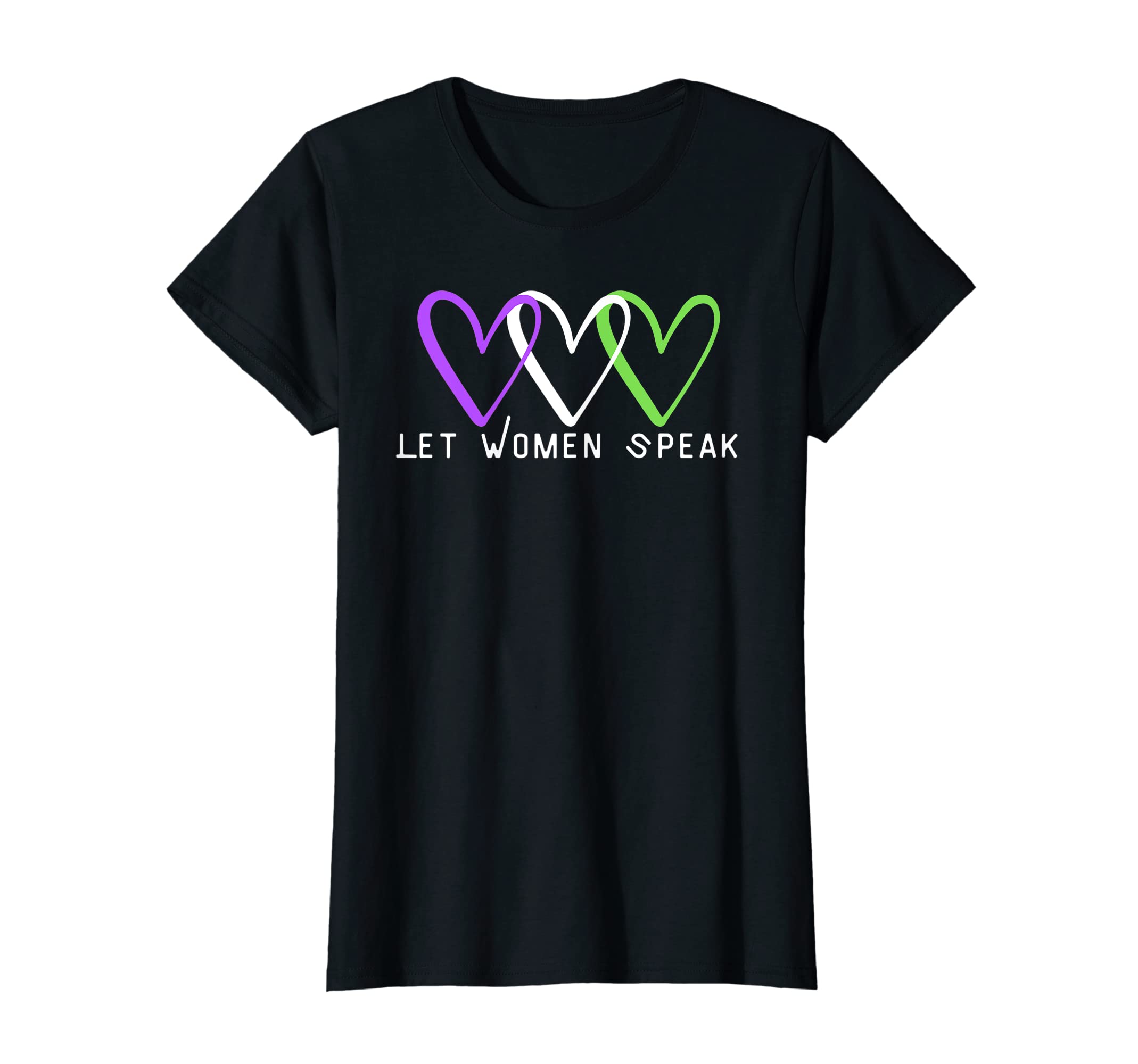 Feminist TsLet Women Speak - Suffragette heart motif - Feminist T-ShirtOEKO-TEX STANDARD 100