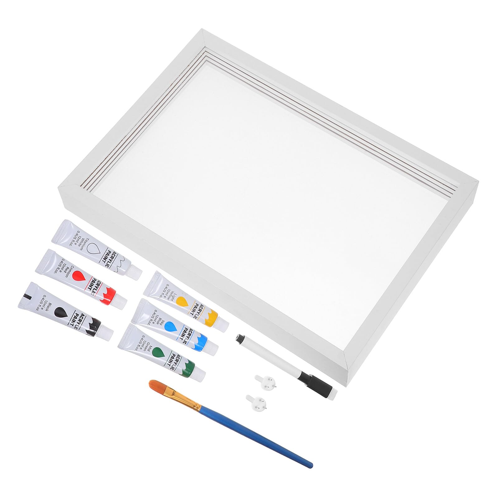 Levemolo Kit de Marco para Huellas de Manos y Pies Familiar de Madera Set de 4-5 Espacios para Recuerdos DIY Marco de Fotos de Mesa para Parejas y Bebés Manualidades Familiares y
