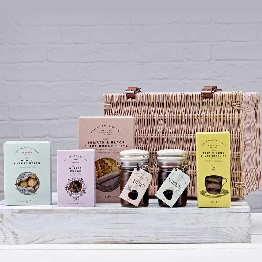 Cartwright & Butler | Ripon Wicker Basket Hamper | Kosz na żywność | Dzień Matki | Luksusowe kosze upominkowe | Wszystkiego najlepszego z okazji urodzin | Rocznica | Dziękuję | Gratulacje