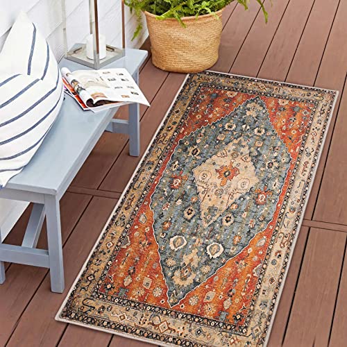 Tapete decorativo Boho 2 x 4 pies lavable a máquina miniatura 1
