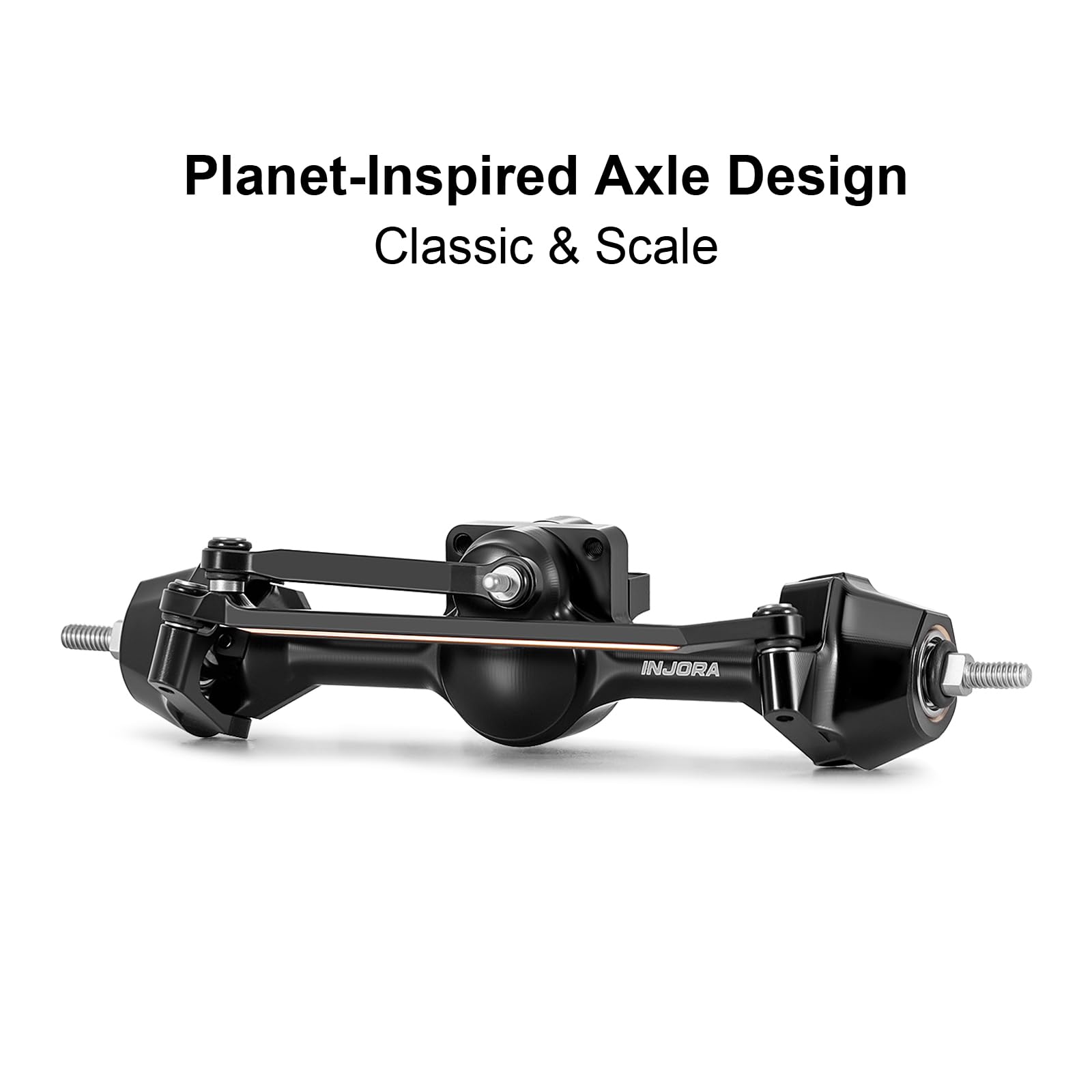 INJORA Ejes Planetarios +3mm con Manguetas de Dirección de Latón para 1/30 Axial SCX30