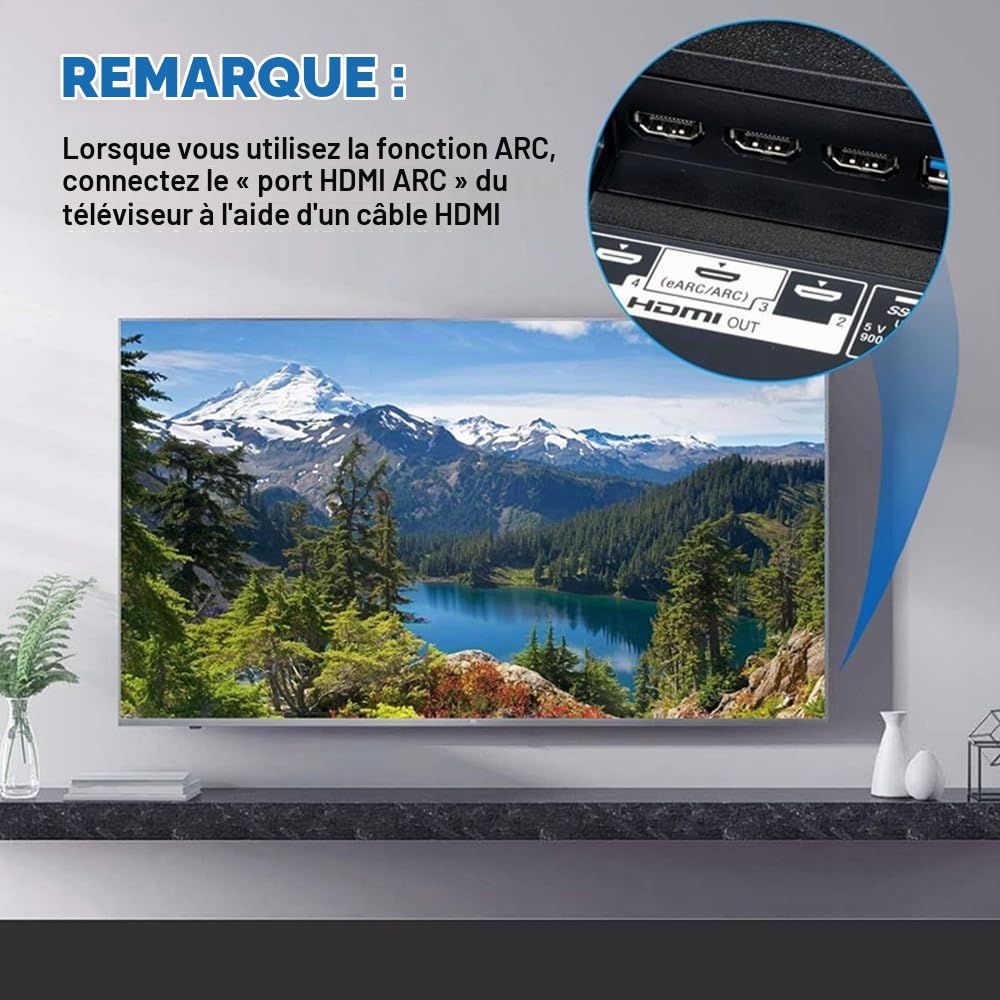 Convertisseur audio HDMI taux d'échantillonnage 24bit/192KHz, retour ARC, canaux HD 5.1 et 7.1, convertisseur audio RCA 3.5mm, supporte les entrées eARC & ARC