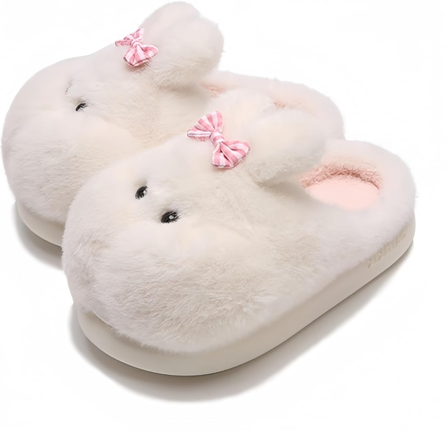 Cute animal cotton slippers, with EVA soles, made of plush material, non - slip, warm indoor home shoes.