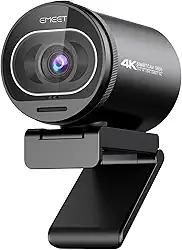 EMEET Webcam 4K para PC, webcam S600 com sensor Sony, 2 microfones de redução de ruído, FOV de 65° a 88°, foco automático TOF, capa de privacidade rotativa integrada, 1080p a 60FPS, ideal para