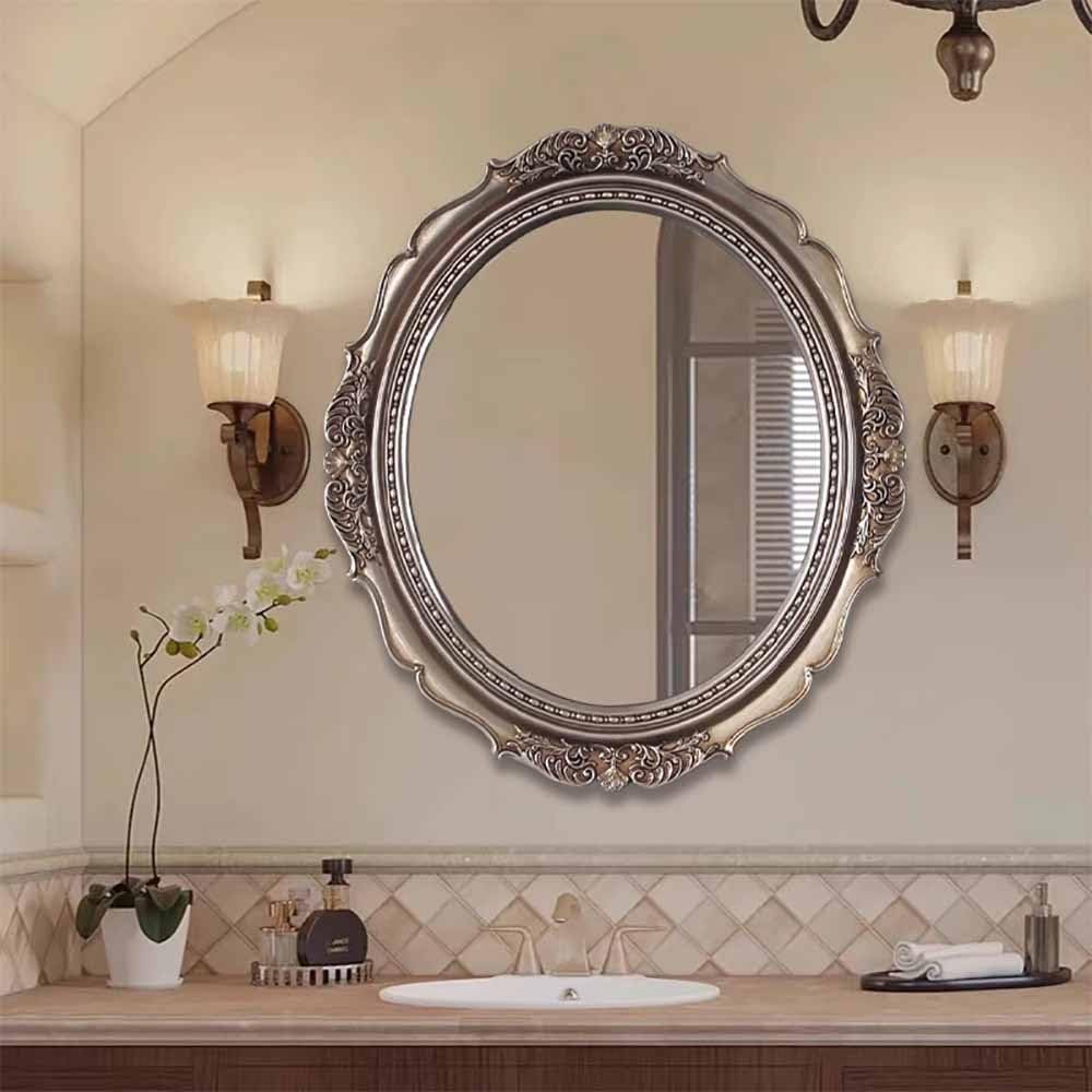 Amazon.co.jp: ZYBOWAYL バロックバスルームミラー 78*68cmオーバル