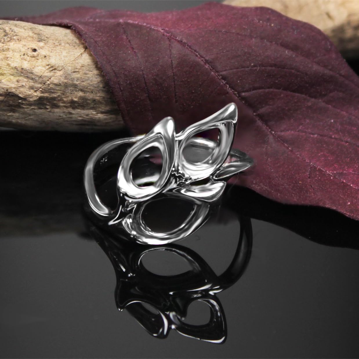 925 Sterling Silver Ring Blank – Solid Multi-Stone Ring Base with Teardrop Settings (1x 6x8 mm, 2x 5x7 mm) – Rhodium Plated DIY Mount