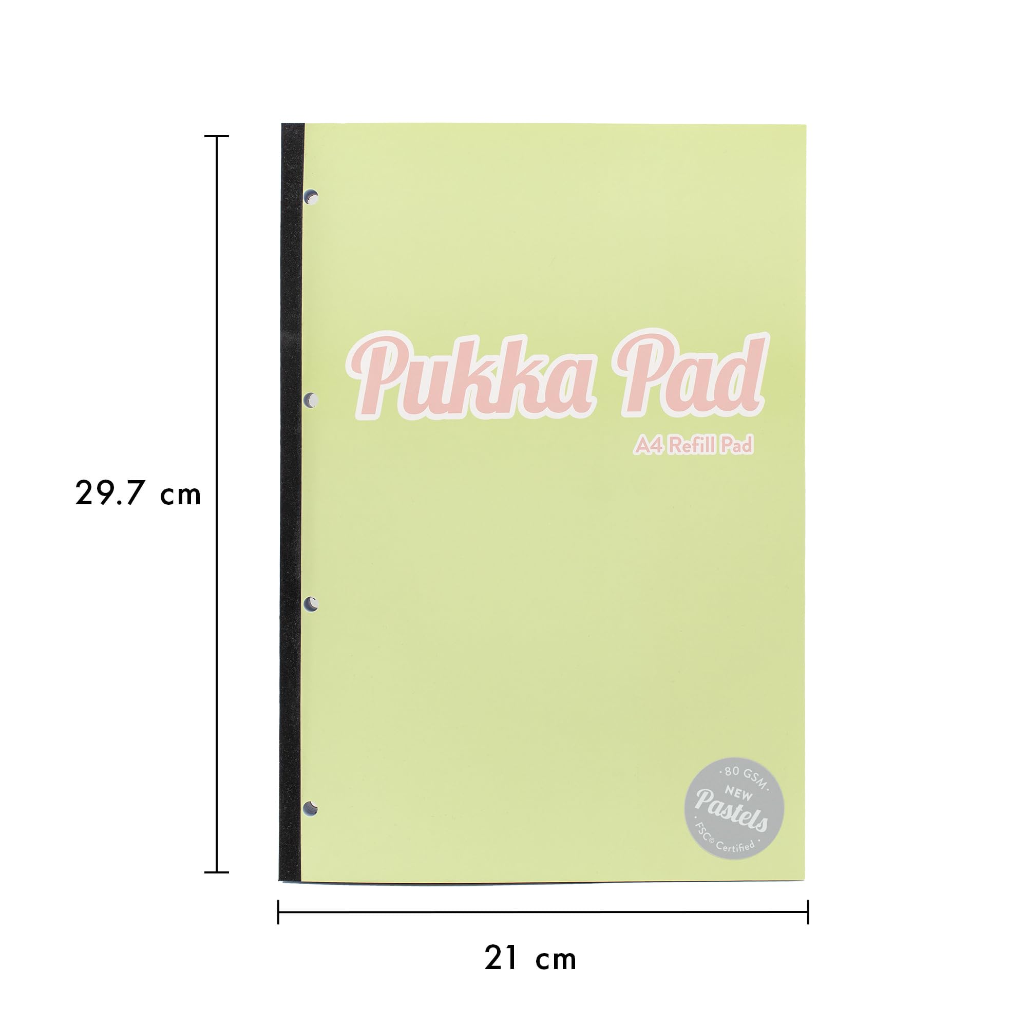 Pukka Pad Pastel A4 Refill Pads, Pack of 3 Tape-Bound, Easy Tear Notepads with 400 Pages, 200 Sheets of 80GSM - Image 2