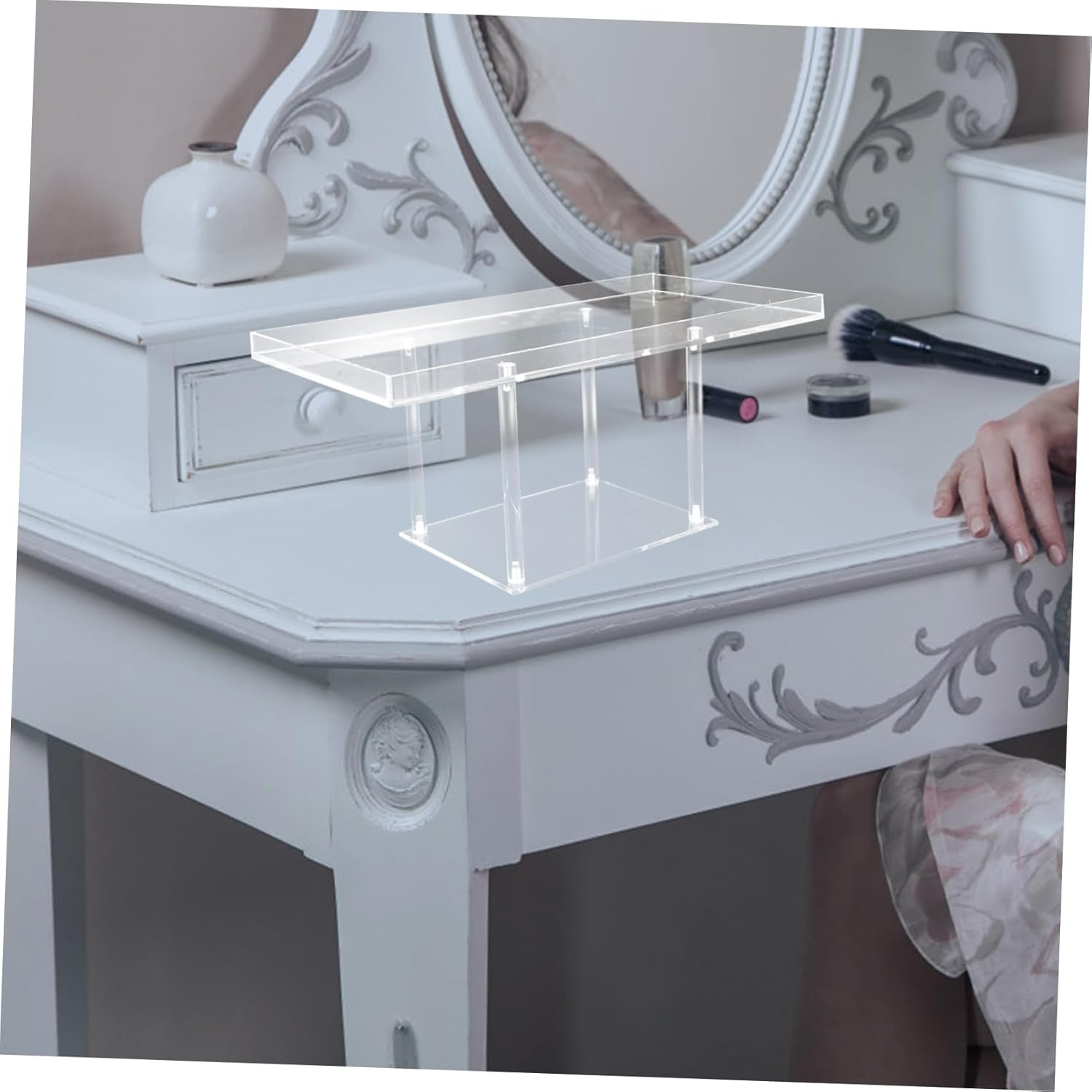 Mikinona Detachable Acrylic Display Stand for Cake Perfume and Cosmetics Multi Functional Tiered Holder for Party and Wedding Decor Space Saving Design