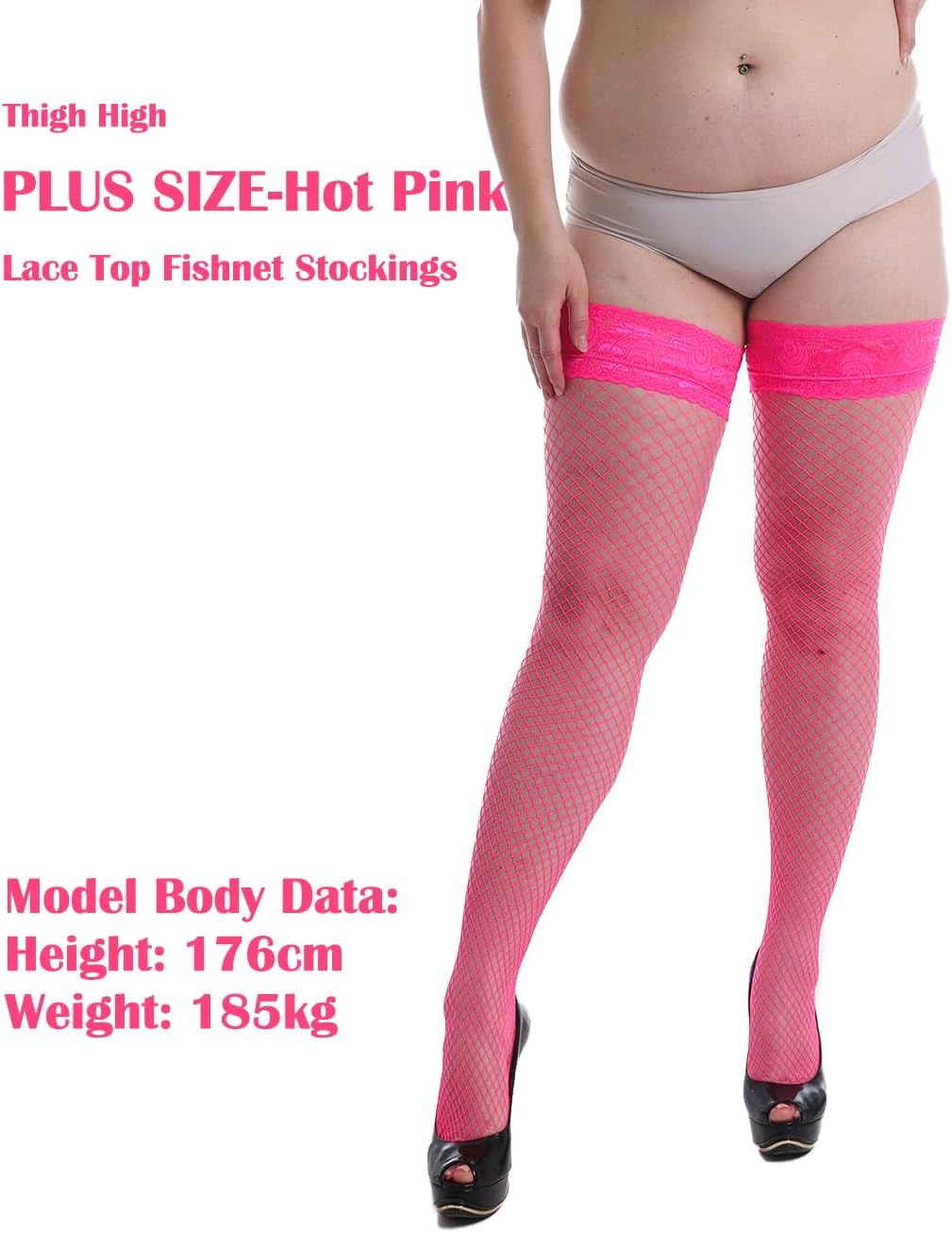 JarseHera Plus Size Fishnets Thigh High stockings Silicone Lace Top Tights for Women Lingerie Stay Up Sheer Nylon Hosiery - Image 2