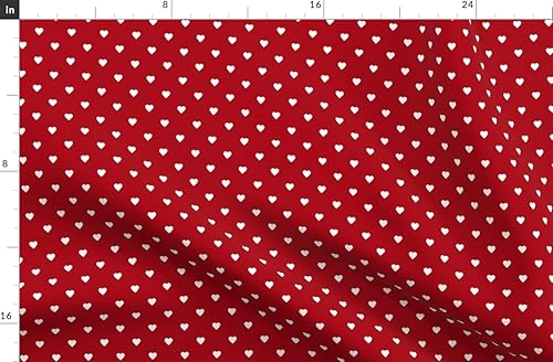 Miniatura 7 de Spoonflower Tela - Corazones blancos rojo oscuro amor boda San Valentín Día de San Valentín impreso en pétalos firma tela de algodón por The Yard