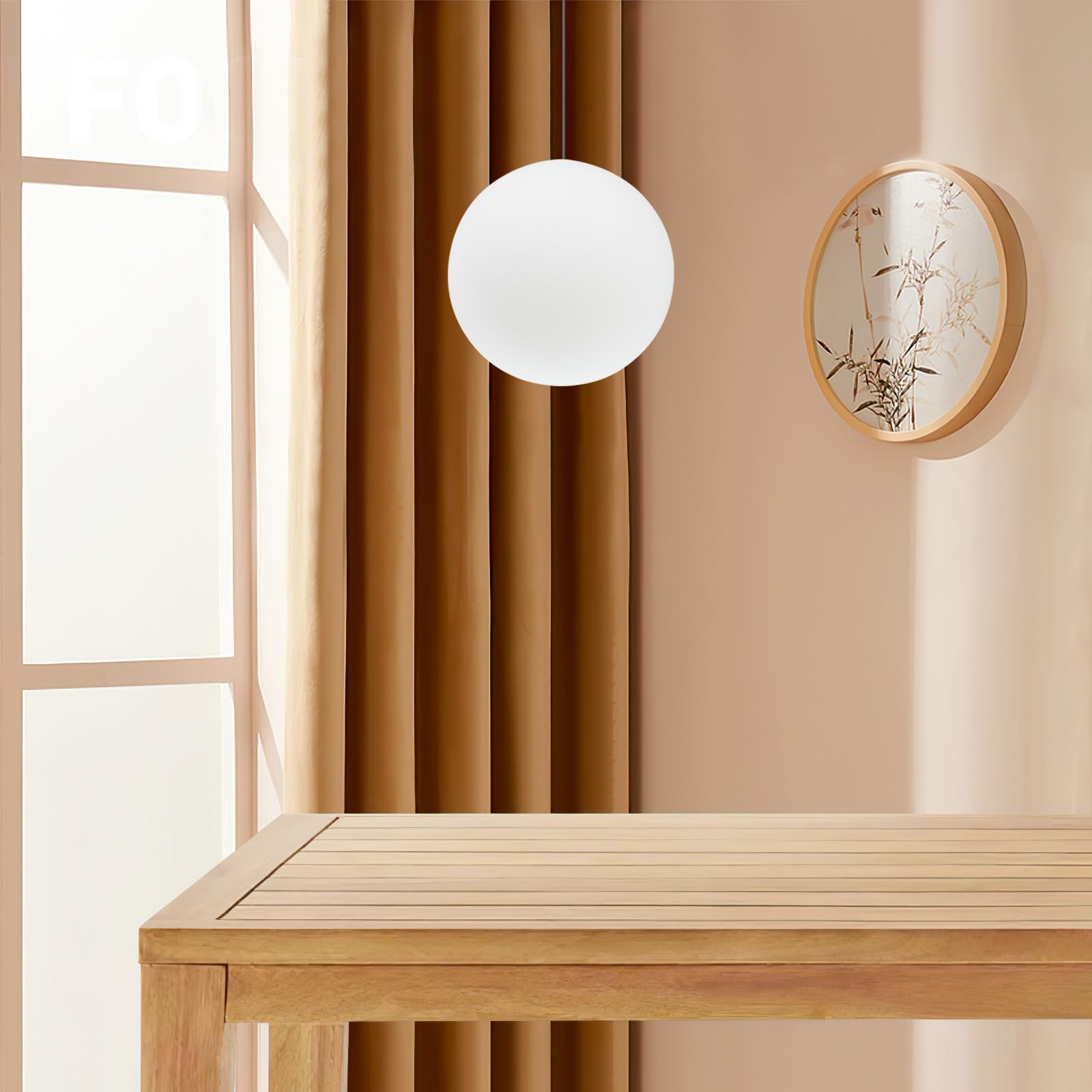 NUOBESTY Abat-jour Suspendu Blanc en Verre Dépoli Sphérique, Résistant à L'usure, pour Plafonnier et Installation Suspendue Salon Moderne
