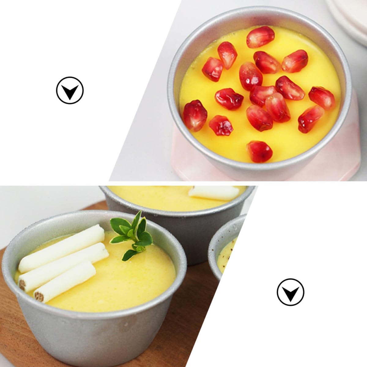 HEMOTON 24piezas Molde De Pudding Antiadherente Para Hornear Tartas y Muffins Resistente Altas Temperaturas Multiuso y Fácil Desmoldeo Para Postres y Gelatinas