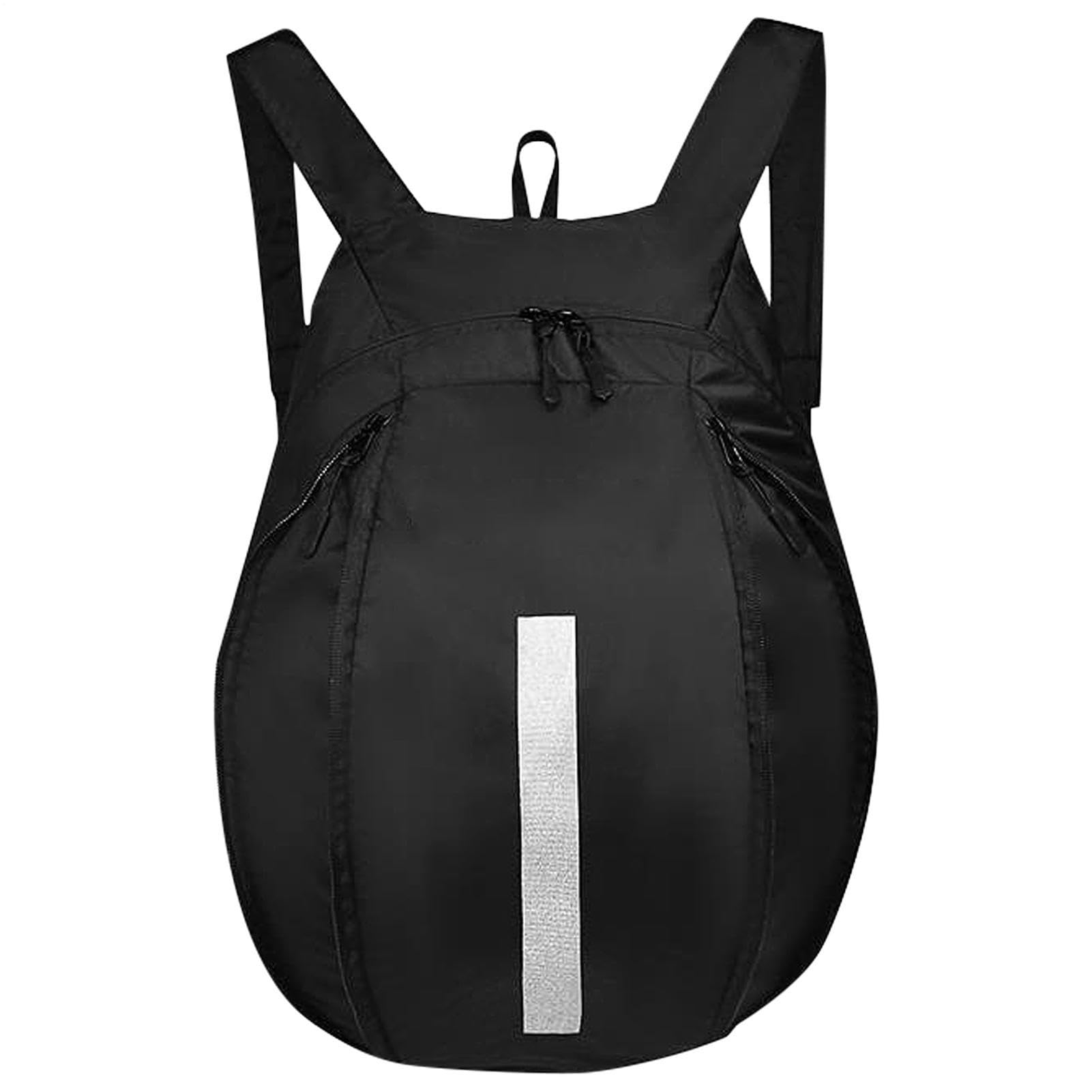 Zaino Moto Uomo Donna Impermeabile Zaino da Portacasco, Zainetto da Motociclista Grande Borsa Casco Moto, Borsa da Basket Espandibile Zaini da Ciclismo, Nero
