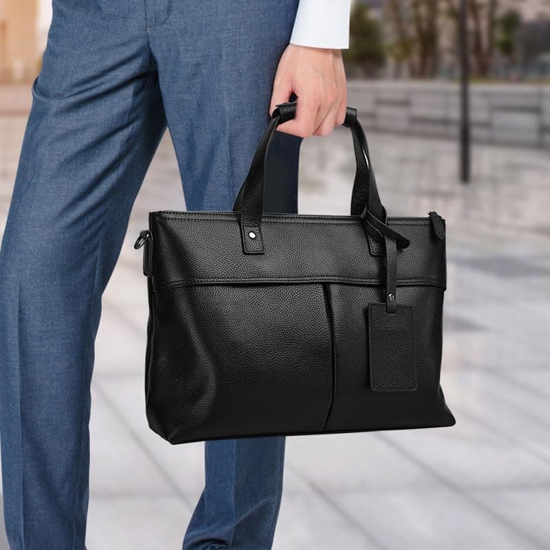 Men's Business Handbag Office Travel Commuting Package Leather Briefcase