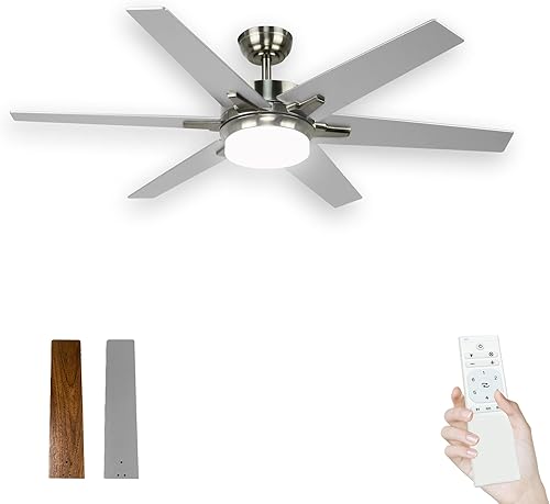 misokoo Ventilador de techo con luz ventiladores de techo de 52 pulgadas con control remoto de luces kit LED regulable incluido y ventilador de