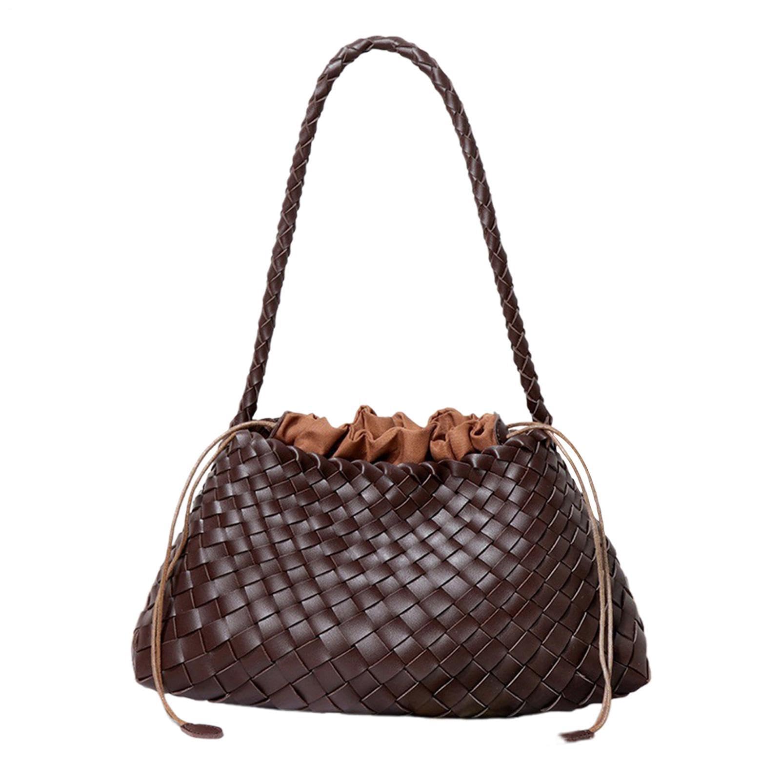Generisch Geflochtene Hobo Schultertasche für Damen,Sommerliche Freizeittasche - Modische Bucket Bag - für Damen Frauen Mädchen Ehefrauen Mütter Reiseliebhaber Pool Shopping Picknick Konzert Urlaub