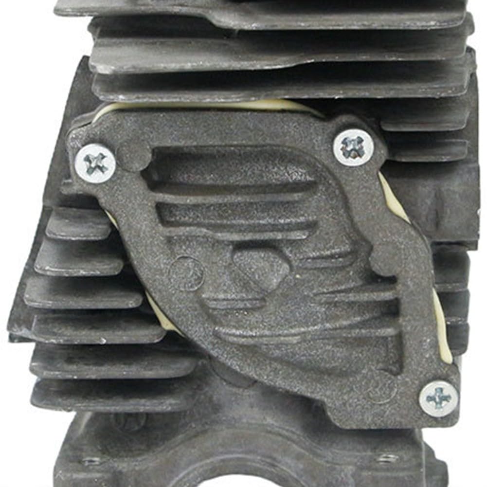 Conjunto de cilindro y pistón para motosierras MS171, MS181, MS181C, MS211 y MS290. Incluye pistón, perno cilíndrico, anillos de seguridad y clips.
