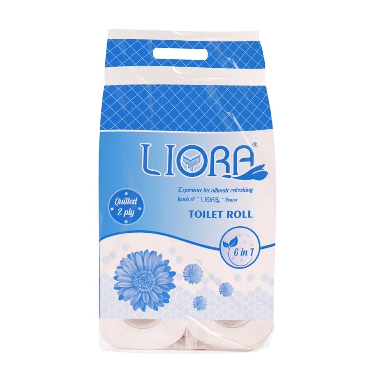 Liora 2 Ply Toilet Paper Roll | 1110 Pulls | 185 Pulls x 6 Rolls| Ultra-Soft, Highly Absorbent Tissue | Compatible with All Dispensers | Ideal for Home, Office & Restaurant Use-image-10