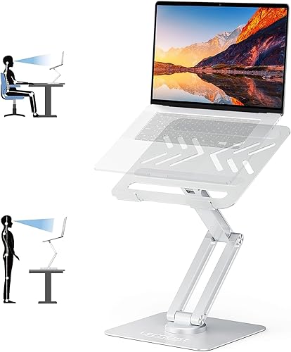 Miniatura 9 de Urmust Laptop Stand for Desk with 360 Rotating Base, Computer Stand for Laptop Ergonimic Adjustable Laptop Riser for Desk Compatible with All Laptop
