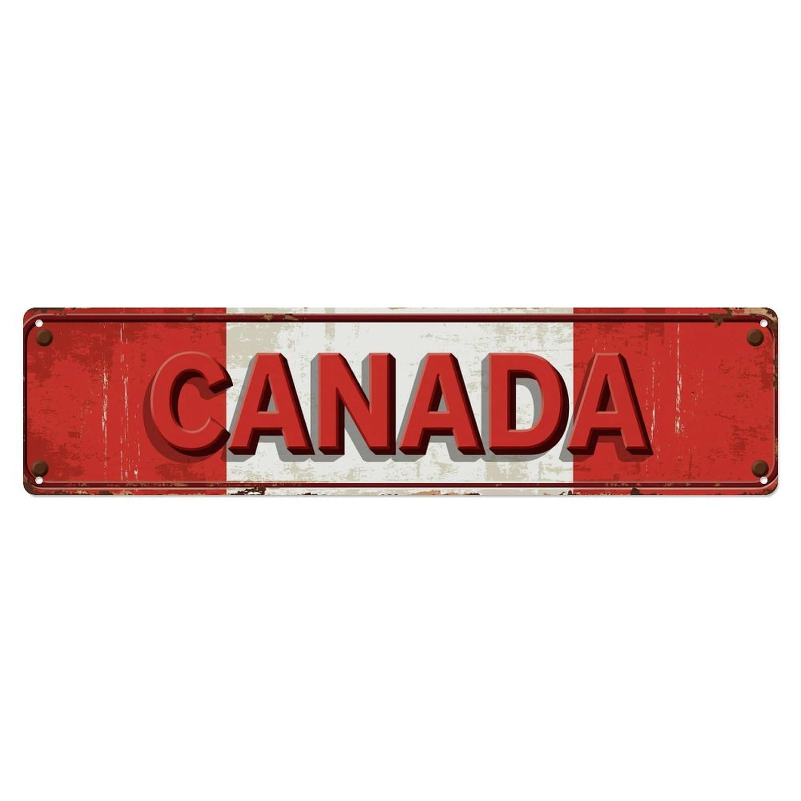 Vintage Canada Flag Pattern Metal Tin Sign