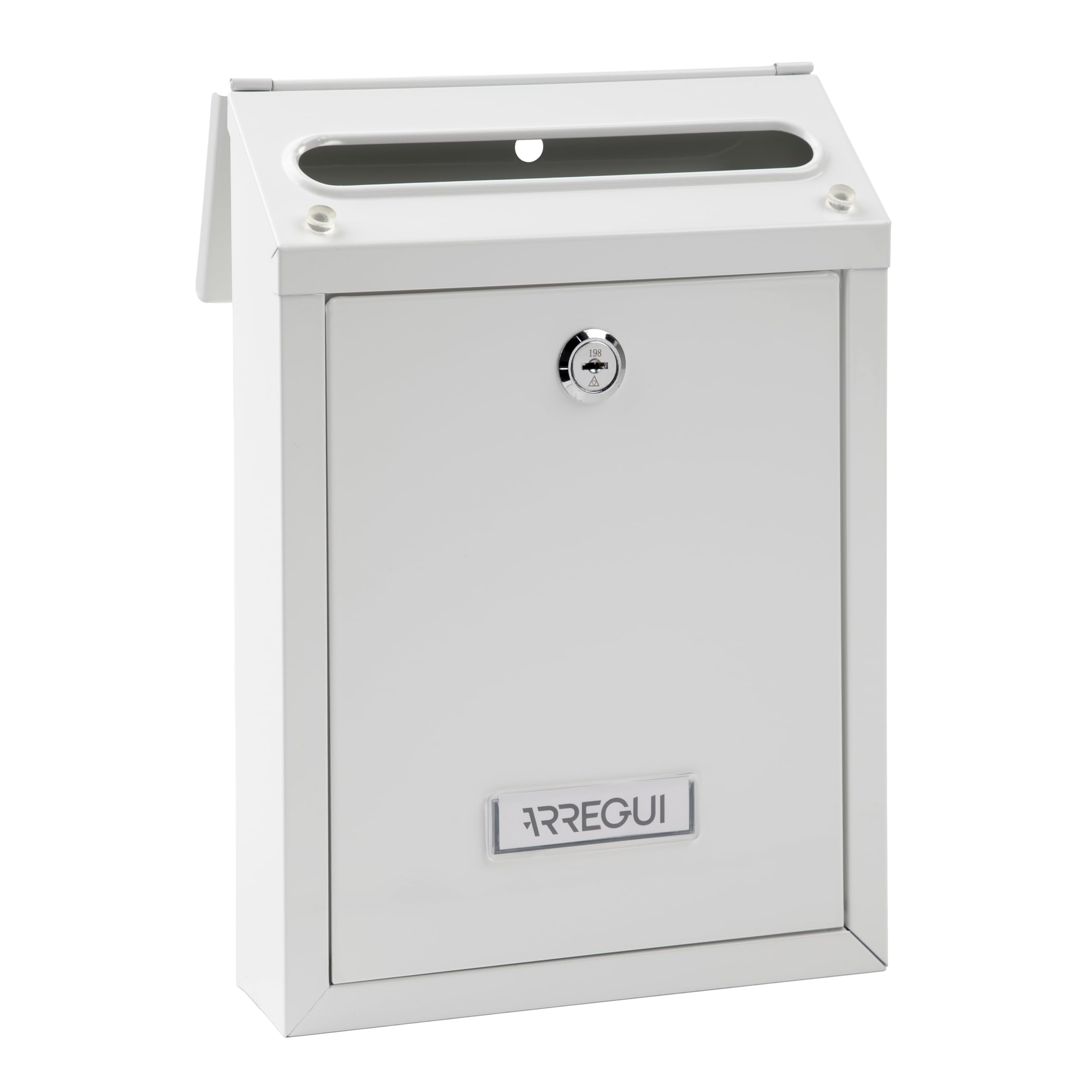 ARREGUI Civic E5721-C Boîte aux lettres extérieure en acier Taille S (courrier DIN A5) Petite boîte aux lettres murale individuelle Facile à installer Blanc