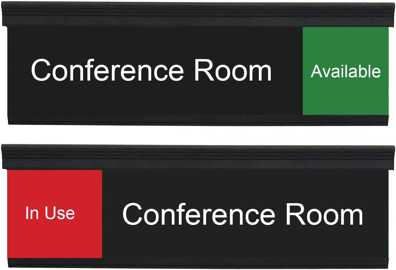 Modern Conference Room Slider Nameplate Holder (BLK-S-S)