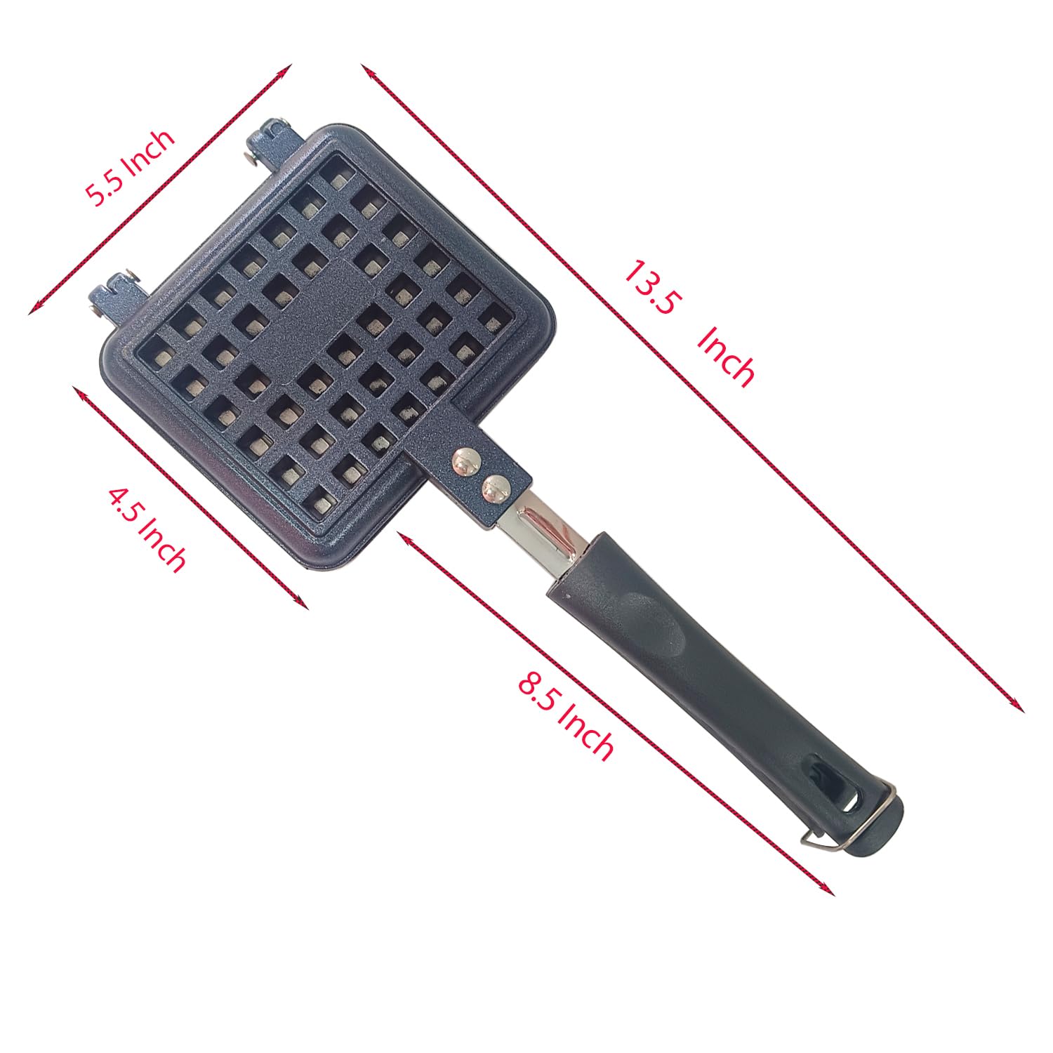 G & D Nonstick Waffle Maker Pan, Aluminum, 13 in L x 5.5 in W x 1.2 in H, True Nonstick Coating