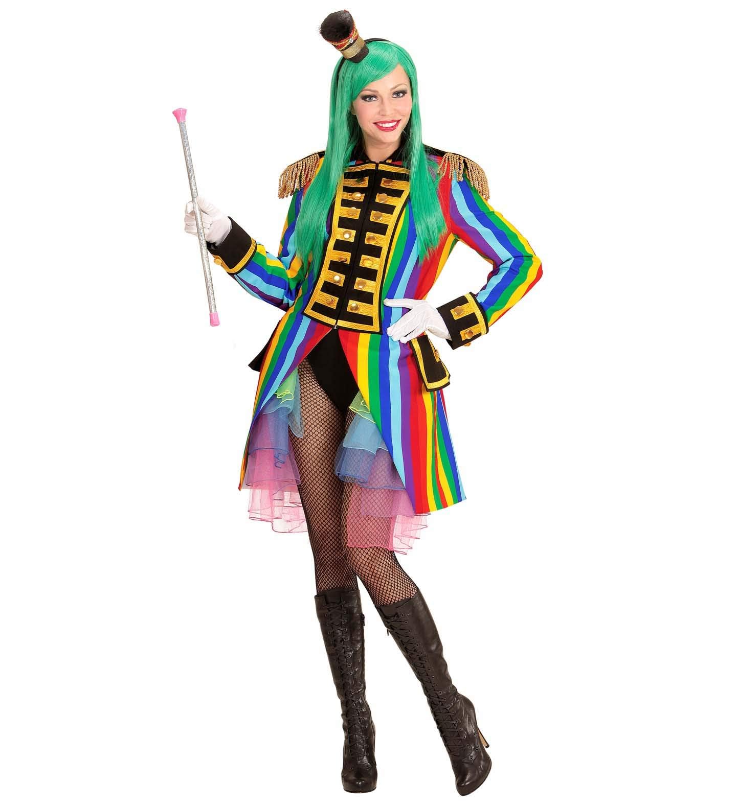 W WIDMANN MILANO Party Fashion - Kostüm Parade Frack, Regenbogen, CSD, Zirkusdirektorin, Gardeuniform, Clown, Showgirl, Faschingskostüm | Bunter Frack für CSD, Zirkusdirektorin, Clown, Showgirl, Karneval & Mottoparty