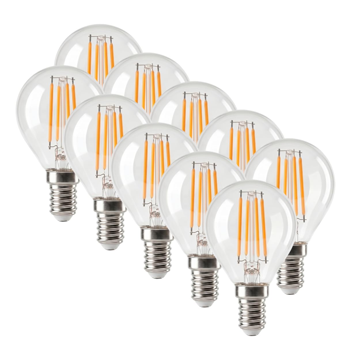 HOFSTEIN E14 LED Warmweiss Glühbirne 10er Set 4 Watt Leuchtmittel Vintage Optik 3000 Kelvin 400 Lumen Energiesparende LED Lampe Für Wohnbereich, G45