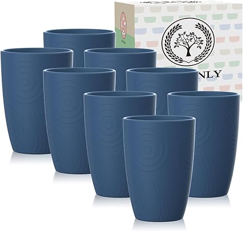 Vasos de paja de trigo, 8 vasos de plástico reutilizables, una buena alternativa, vasos de plástico irrompibles, reutilizables, aptos para Vasos de paja de trigo, 8 vasos de plástico reutilizables, una buena alternativa, vasos de plástico irrompibles, reutilizables, aptos para