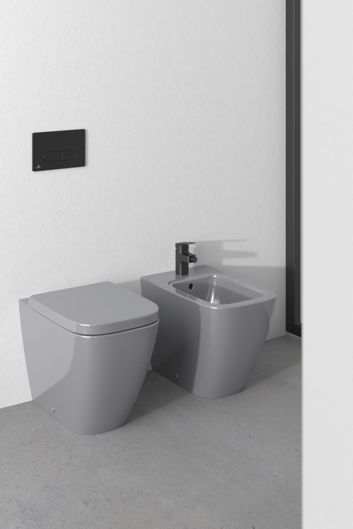 Ideal Standard i.life B asiento WC, SoftClose, envolvente – Gris | Asiento de inodoro extraíble con cierre suave (Softclose) y bisagras de acero inoxidable robustas, T468358
