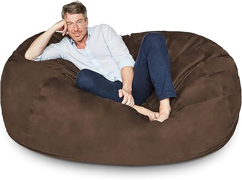 Lumaland Funda exterior de microgamuza de lujo para puffs, lavable a máquina, funda para puf de 6 pies con incrustaciones en funda gris oscuro e