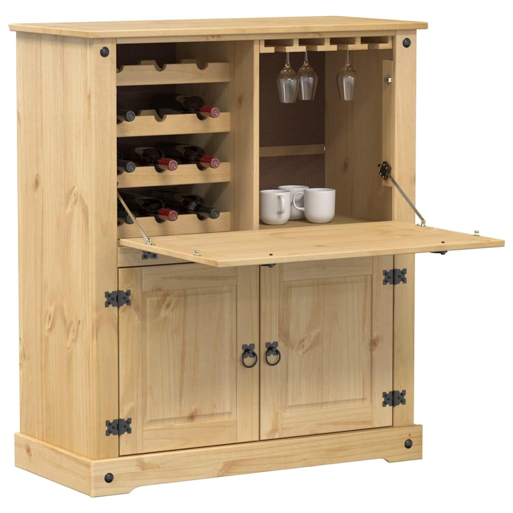 Mobiletto per vino, 97 x 45 x 114 cm, in legno massiccio di pino