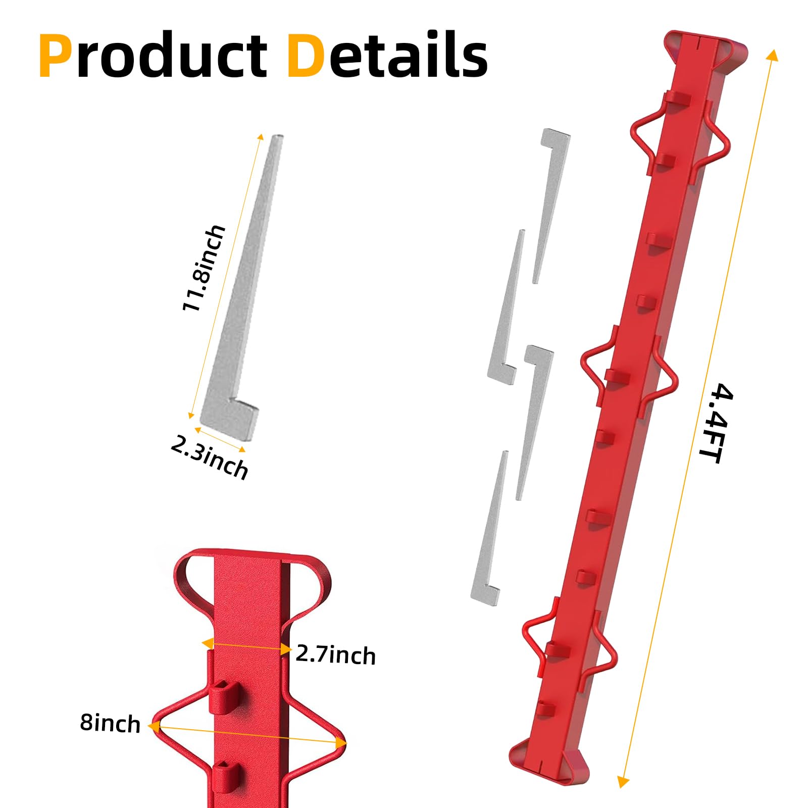 Snapklik.com : AggFencer 4.4ft Woven Wire Fence Stretcher Bar Tool