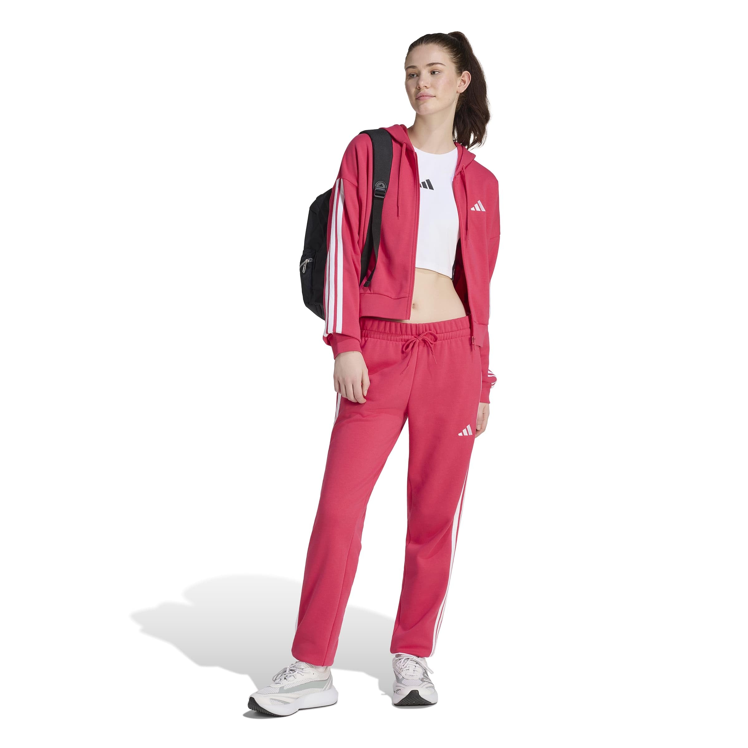 adidas Essentials 3-stripes French Terry Cuffed Pants - Spodnie golfowe Kobiety