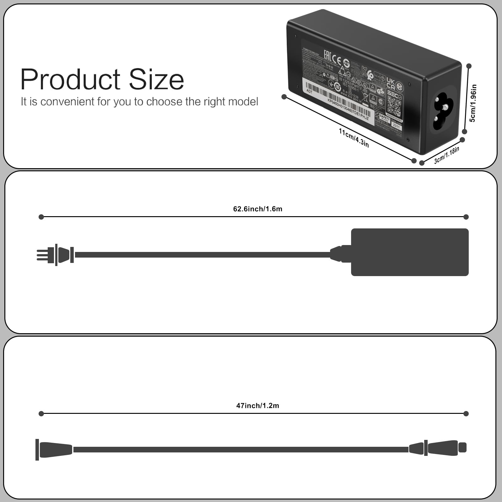 Ładowarka 65 W 45 W do laptopa Acer Aspire 1 3 5