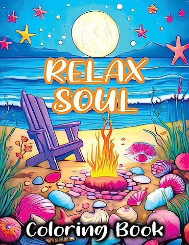Relax Soul: Coloring Book Featuring Mindful Bold Peace for Stress Relieving and Relaxing