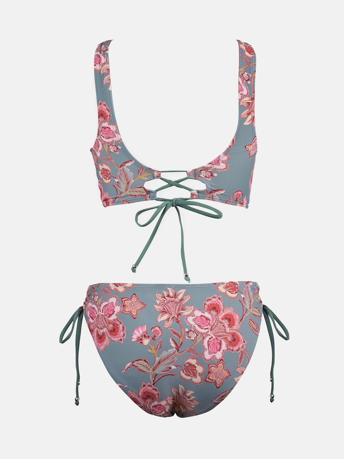 Cupshe Bikini da donna a incrocio sul davanti e motivo laterale con laccetti., L
