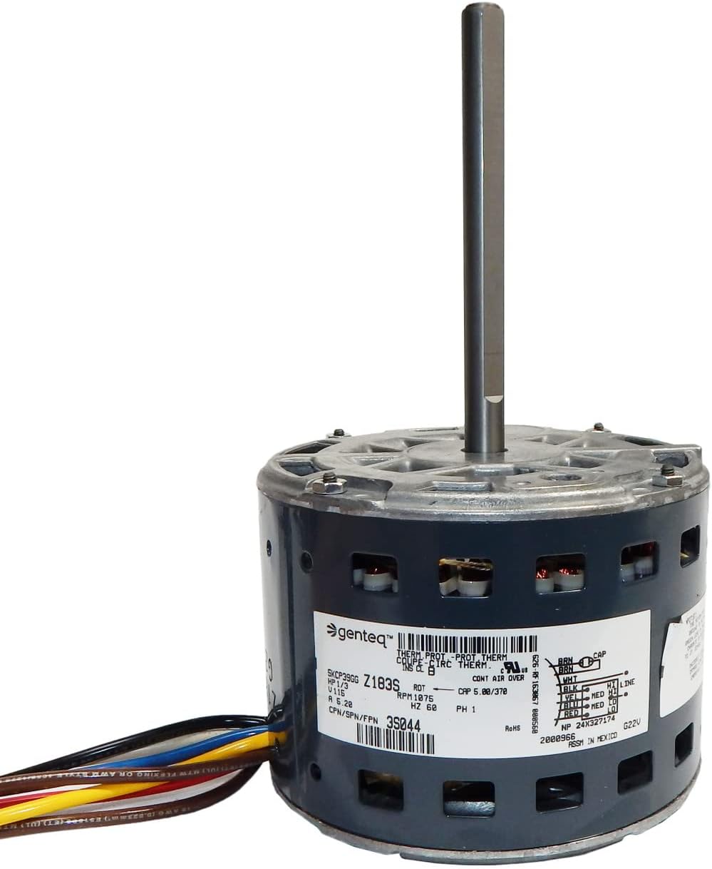 Carrier Blower Motor 5KCP39GGZ183S 1/3 hp, 1075 RPM, 115V Genteq # 3S044