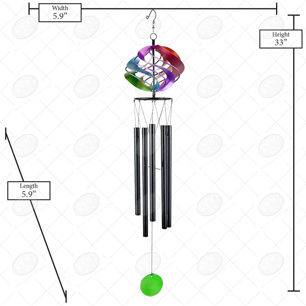 Red Carpet Studios 33-Inch Cosmix Spinner Chime, Rainbow